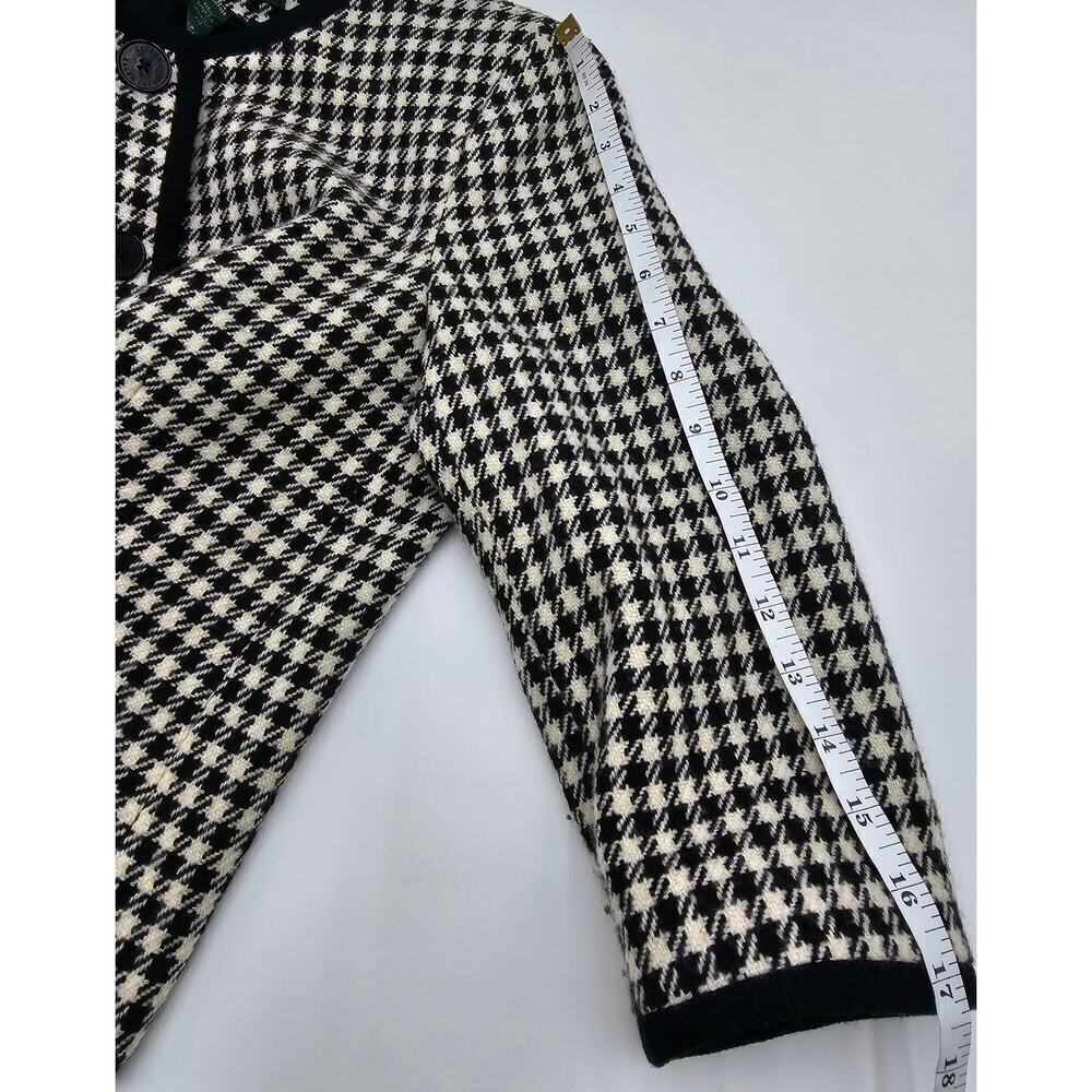 Ralph Lauren Women's Size 12 Wool Black and White Houndstooth Blazer Jacket - Picture 7 of 8